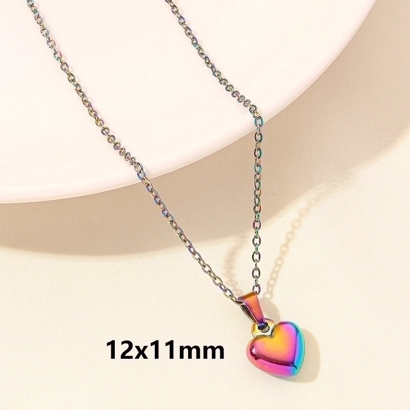 Elegant Minimalist Heart Shape 304 Stainless Steel 18K Gold Plated Plating Hollow Out Pendant Necklace