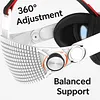 Soft Rubber HeadStrap for Meta Quest 3/3S Accessories Adjustable Replacement Strap Breathable Enhanced Support and Reduce Facial Stress