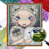 Girl With Ca - 9CT Full Beaded Cross Stitch Kit(54x66cm)