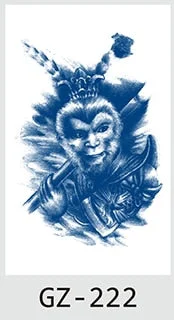 Temporary Tattoos Stickers Dragon Lion Monkey King Juice Ink Lasting Natural Men Womens Arm Body Chest Realistic Art Fake Tatoo