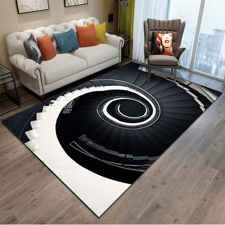 15 Sizes 3D Winding Stair Optical Illusion Mat Bedroom Kitchen Rugs Kids Room Decor Play Mat Area Rug Carpets for Living Room