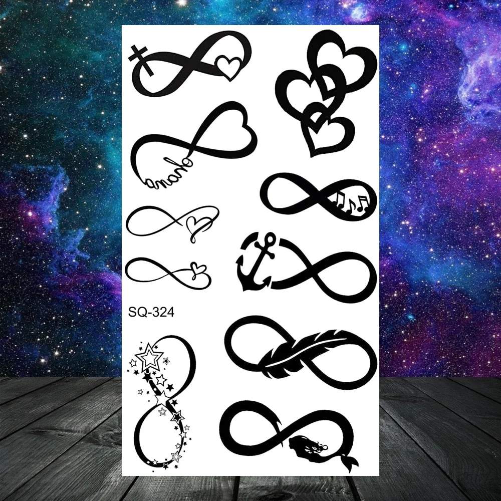 Black Whale Universe Planet Temporary Tattoos For Women Adult Men Constellation Outer Space Moon Fake Tattoo Small Tatoo Paper