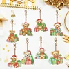 8pcs Christmas Bear DIY Diamond Painting Double Sided Keychains