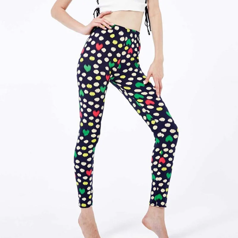 CUHAKCI Polyester High Quality Stretchy Workout Leggings Women Printed Outwear Running Leggins Ankle Length Leggings