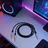 1/8in TRS Stereo Splitter Cable Male To Dual Male 3.5mm Y-Splitter Stereo Audio Cable for Speakers Headphone Cell Phone PC Laptop