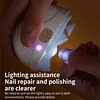 2 in 1 Electric Nail Clipper & Polisher Rechargeable Automatic Nail Trimmer with LED Light & Clip Storage Suitable for Adults and Elderly