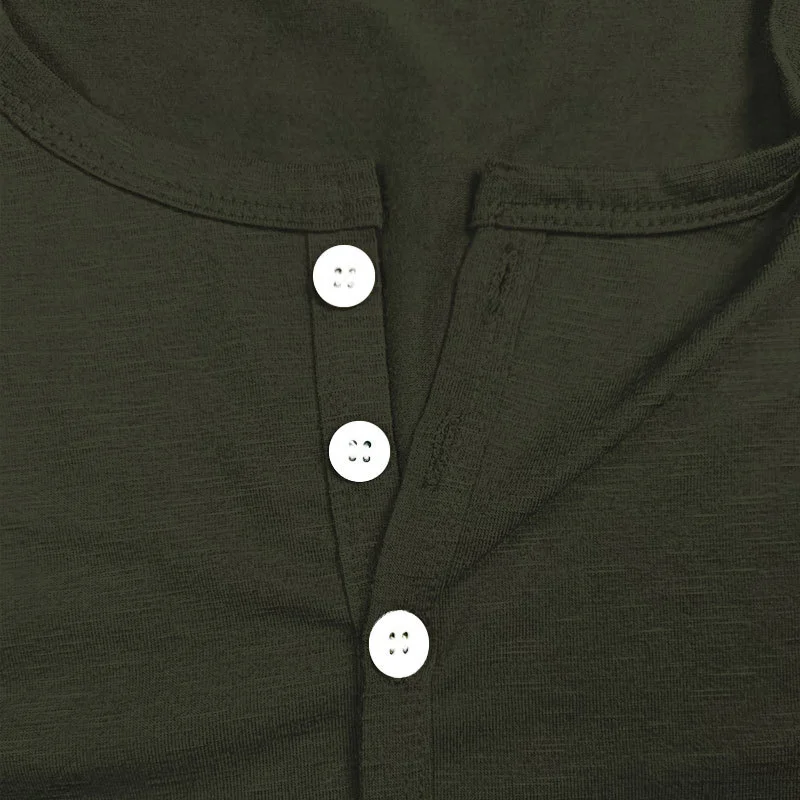 Men's Short Sleeve Button T-Shirt Henley-inspireuse