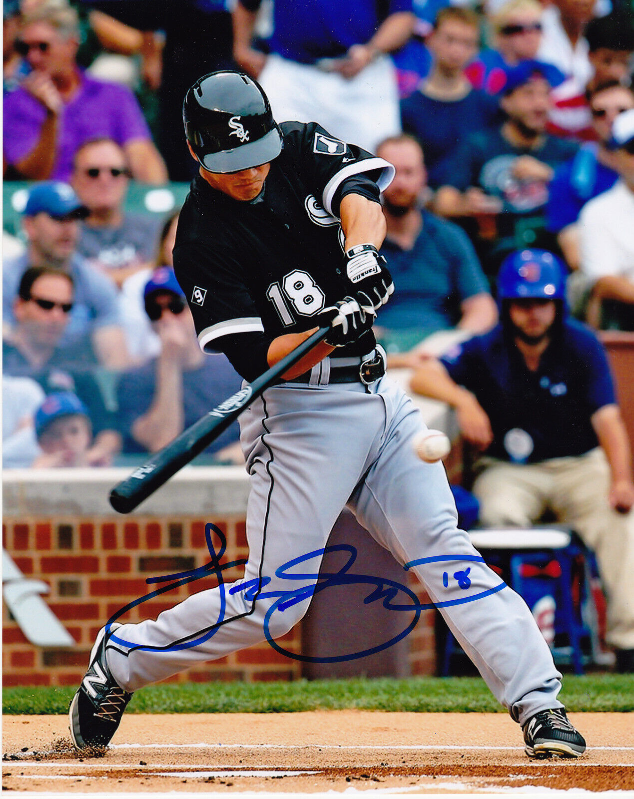 TYLER SALADINO CHICAGO WHITE SOX ACTION SIGNED 8x10