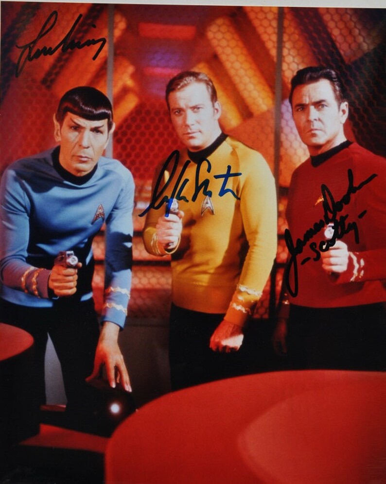 STAR TREK TOS Cast Signed Photo Poster painting x3 William Shatner, Leonard Nimoy, James Doohan wcoa