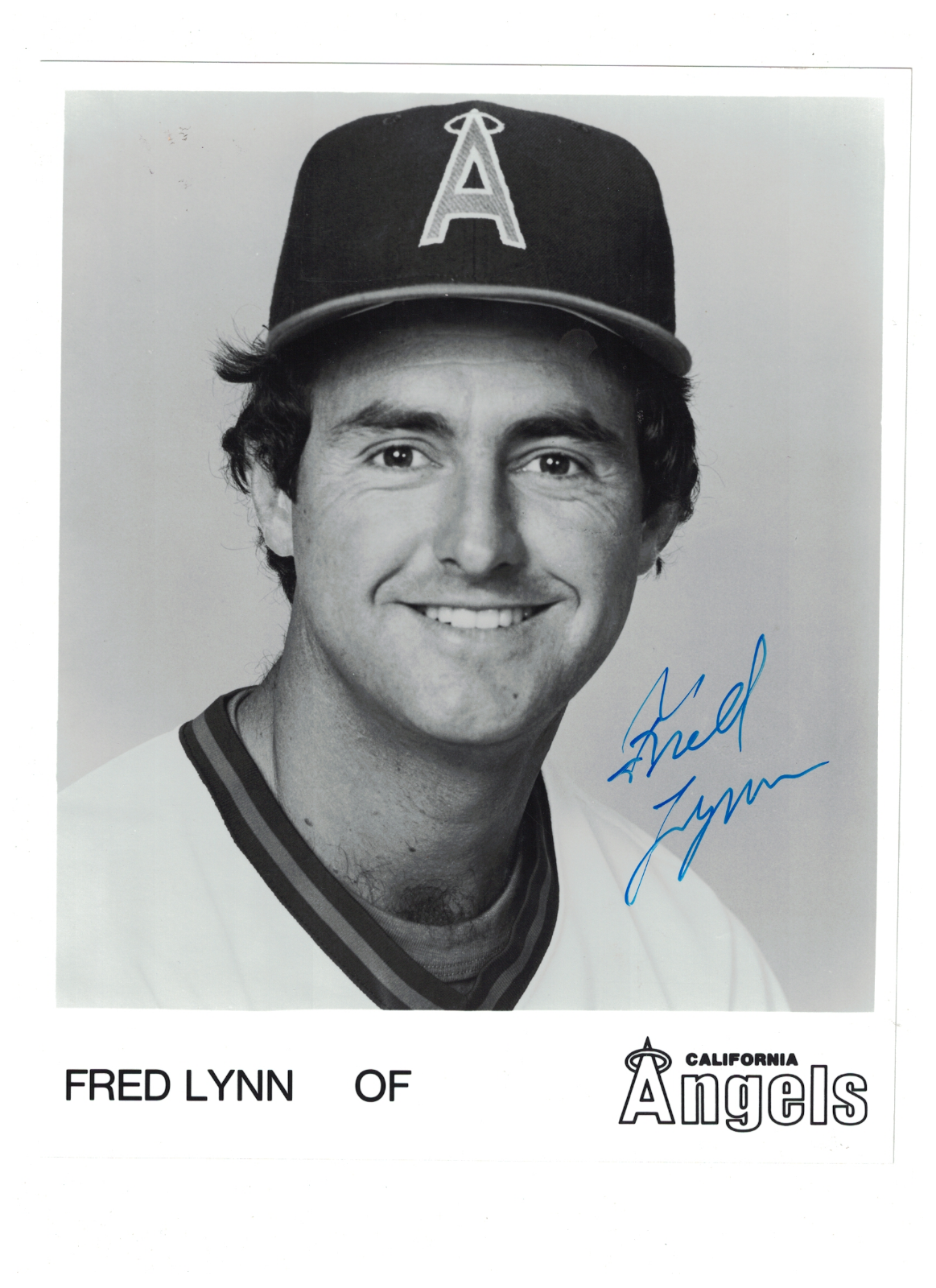 Fred Lynn California Angels Signed 8 x10 Team Issue Photo Poster painting W/Our COA RH1