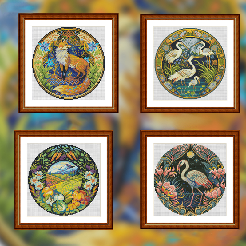 【Fairy Brand】Animal Series Full 14CT Pre-stamped Canvas(40*40cm) Egyptian Cotton Cross Stitch