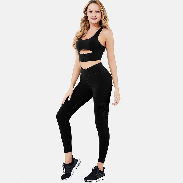 Fitness Women Yoga Set Gym 2-Piece Bras+Seamless Leggings Push Up Pants Exercise Padded Workout Running Suit Sportswear Athletic