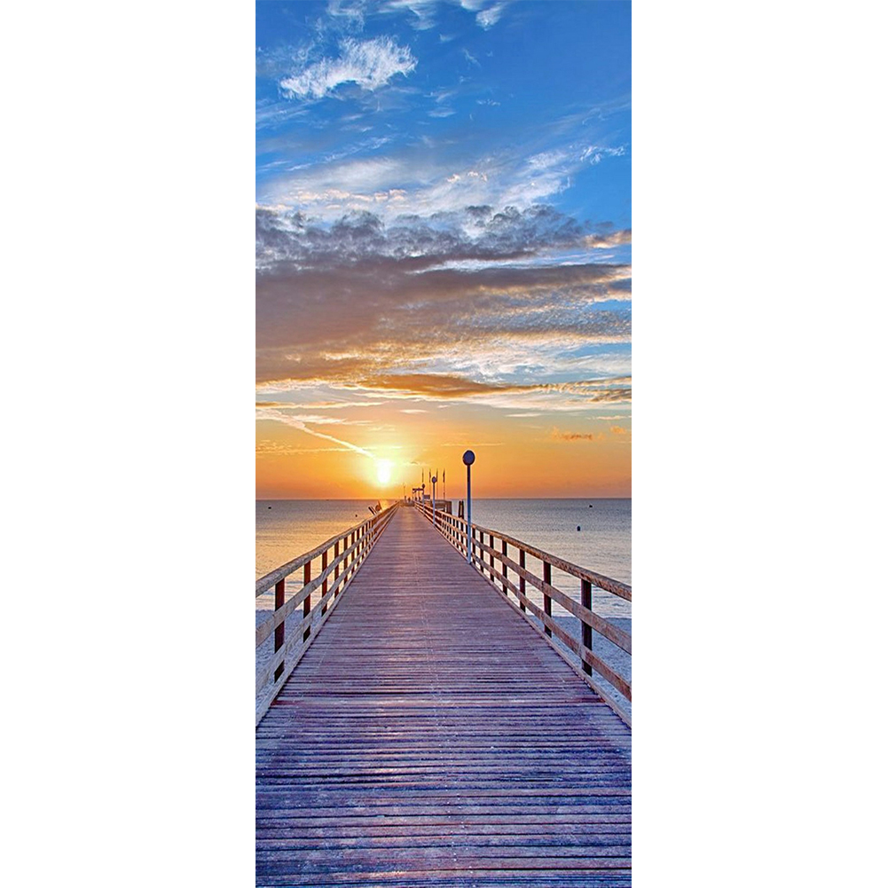 

50*110CM - Round Drill Diamond Painting - Seaside Dusk, 501 Original