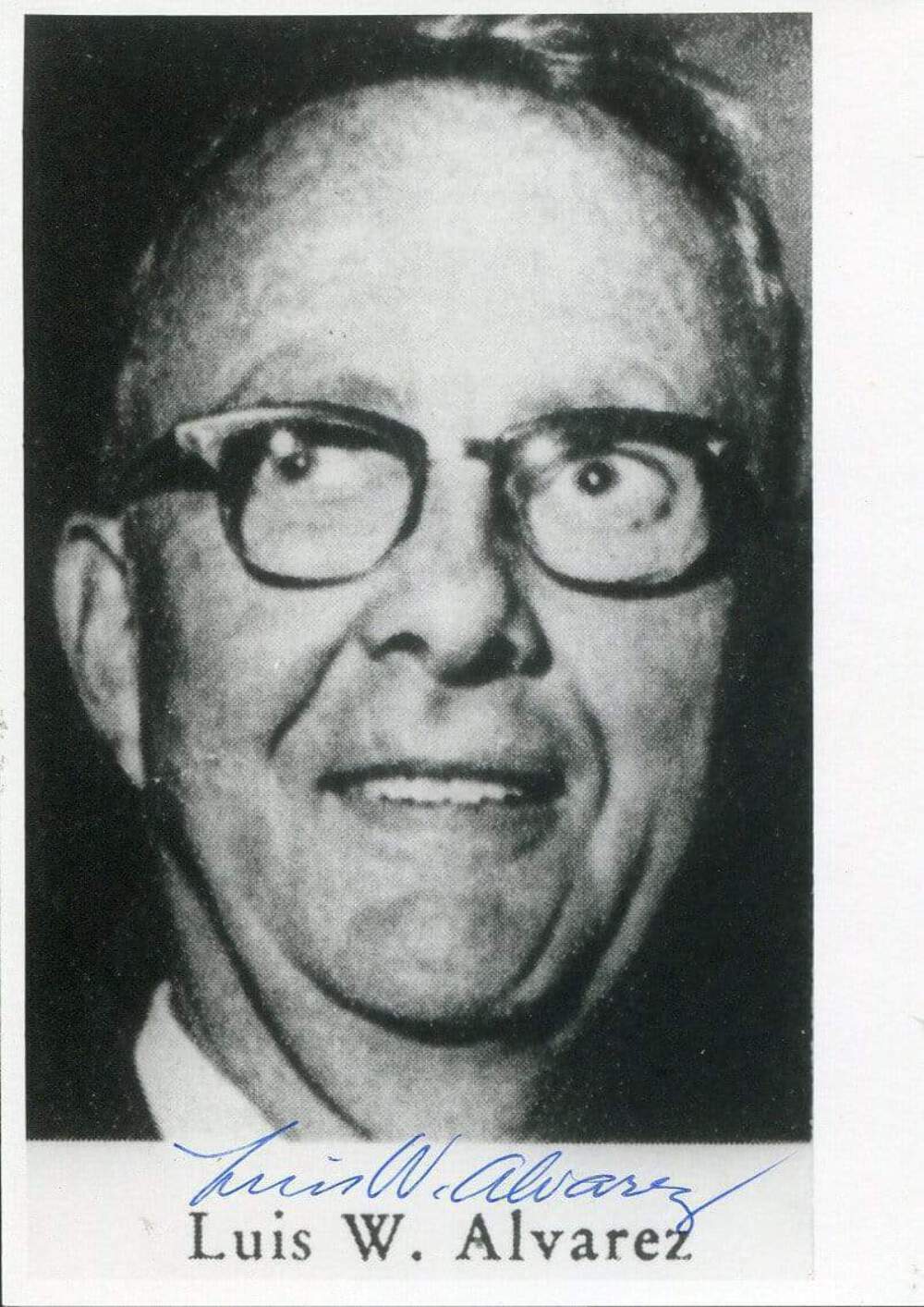 Luis W. Alvarez (+) autograph, NOBEL PRIZE in Physics 1968, signed Photo Poster painting