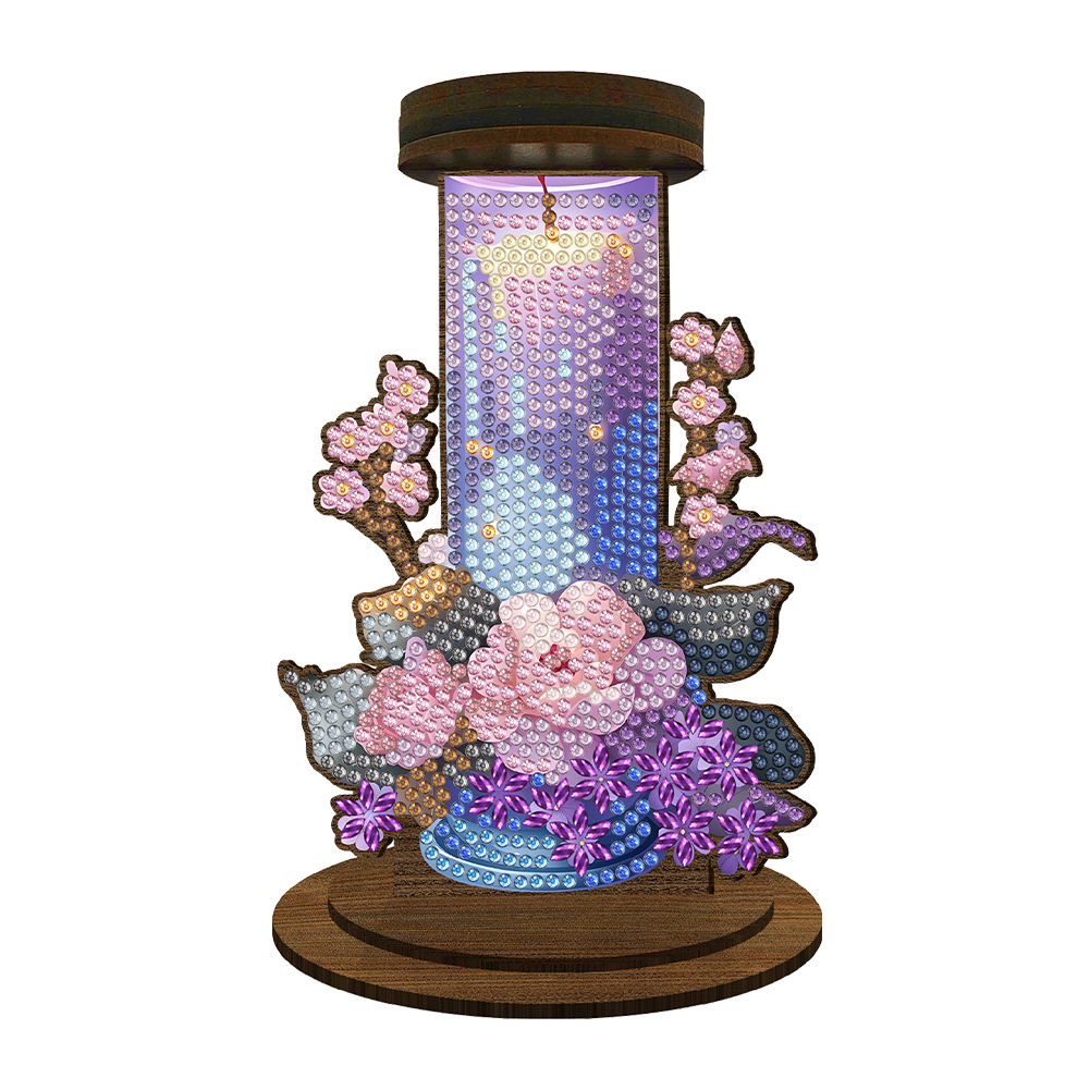 Wooden Flower Candle 5D DIY Diamond Painting Candle Holder Decor for Home Office