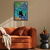 (Big Size)The Black Cat In Van Gogh'S Iris Painting - 11CT Stamped Cross Stitch - 45*65cm