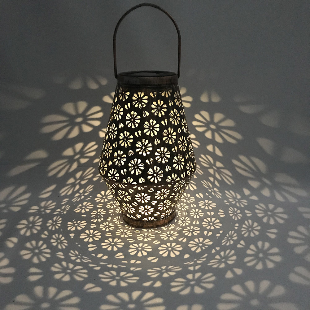 

Art Flower Wrought Iron LED Solar Hanging Lantern-Lanscape Lawn Light, 501 Original
