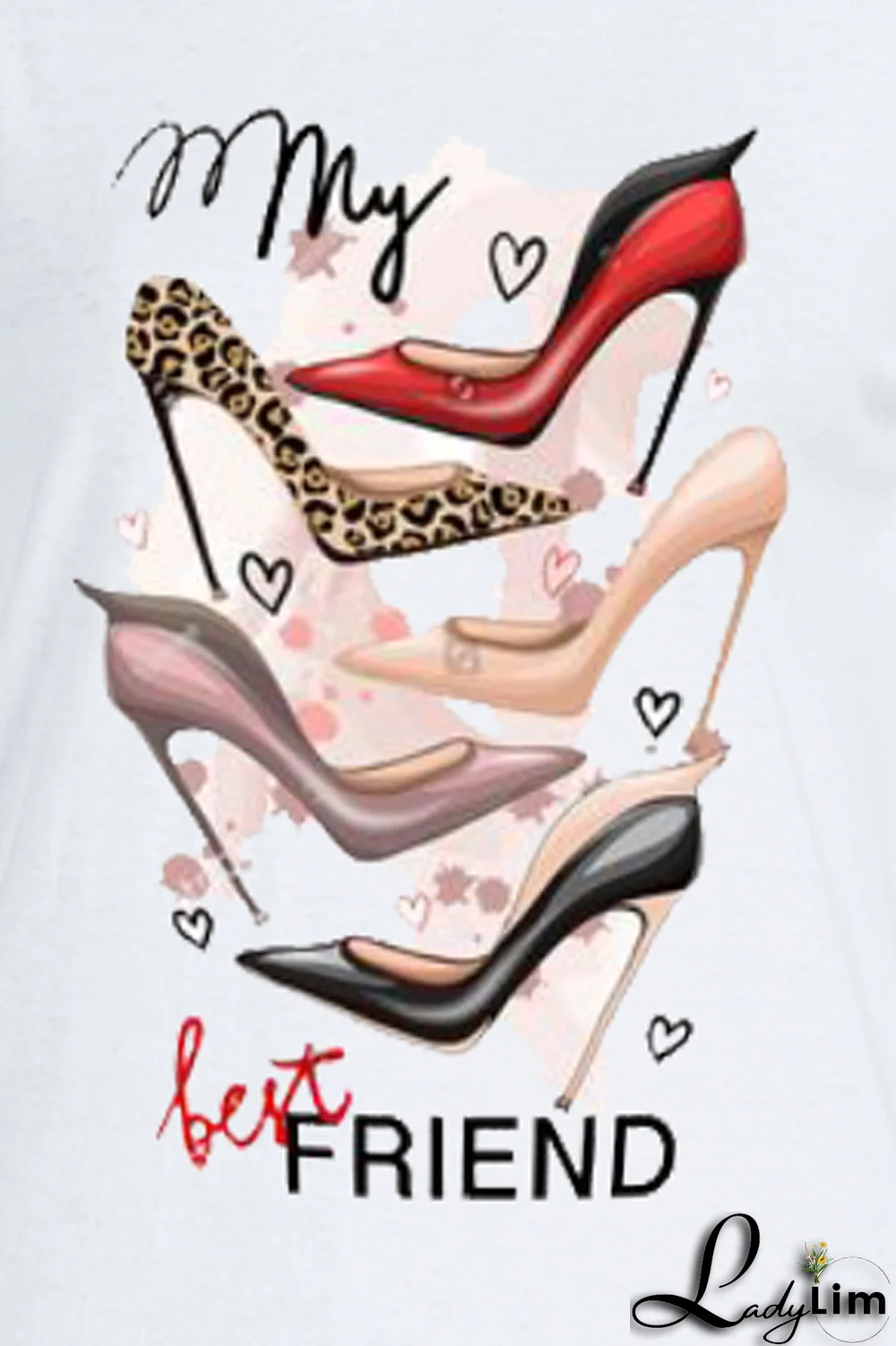 White Fashion Basis Print Letter O Neck T-Shirts