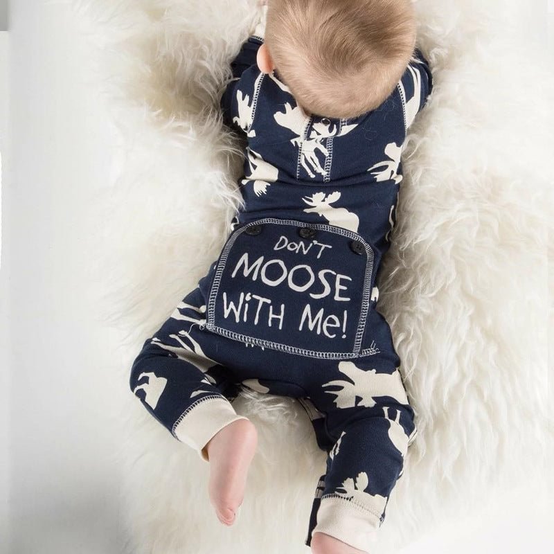 Don't Moose With Me Full Elk Printed Baby Jumpsuit