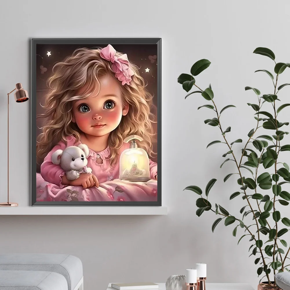 Diamond Painting - Full Round Drill - Sweet Girl(Canvas|30*40cm)