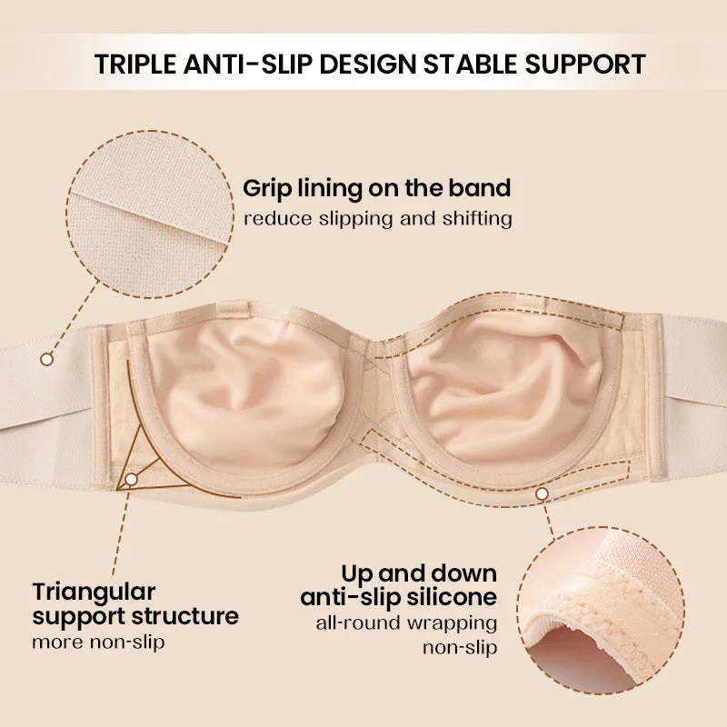 ®Full Support Non-Slip Convertible Bandeau Bra