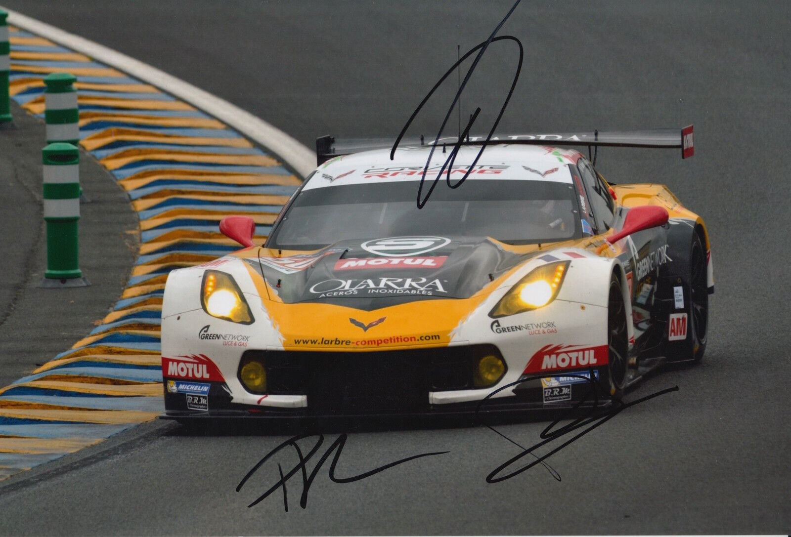 Roda, Ruberti and Poulsen Hand Signed Chevrolet Corvette 12x8 Photo Poster painting Le Mans 1.