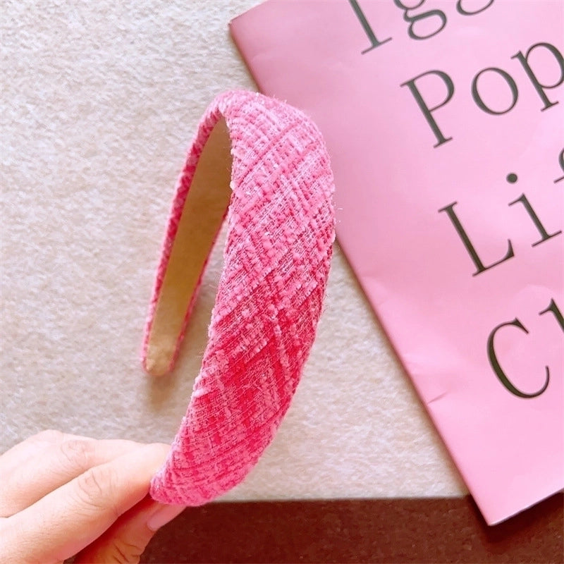 Sweet Geometric Solid Color Cloth Hair Band