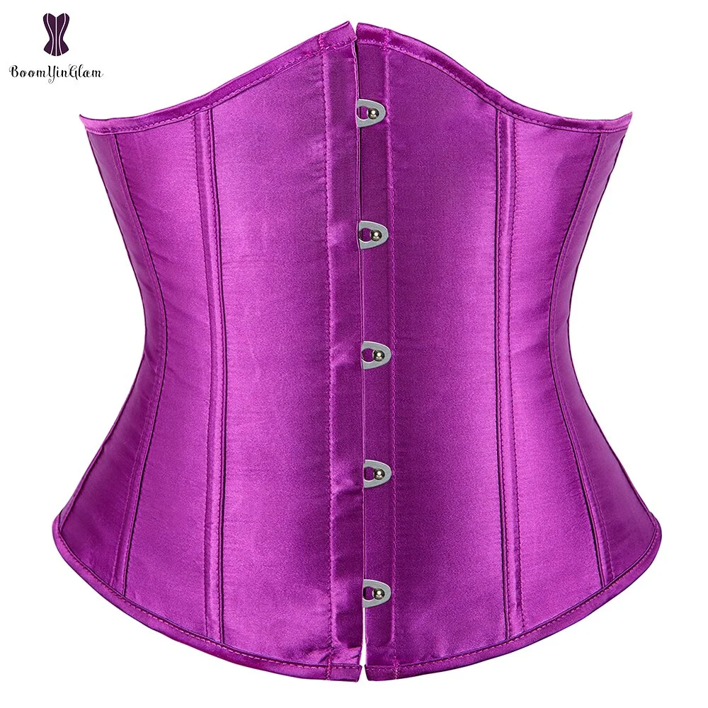 High Quality Metal Busk Clips Wholesale Underbust Waist Corset Slimming Cinchers Lacing Bondage Satin Corsets