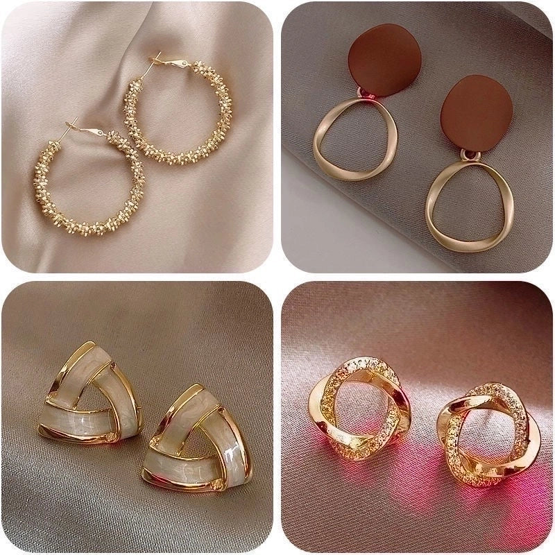 Lady Geometric Alloy Plating Artificial Pearls Women's Earrings 1 Pair
