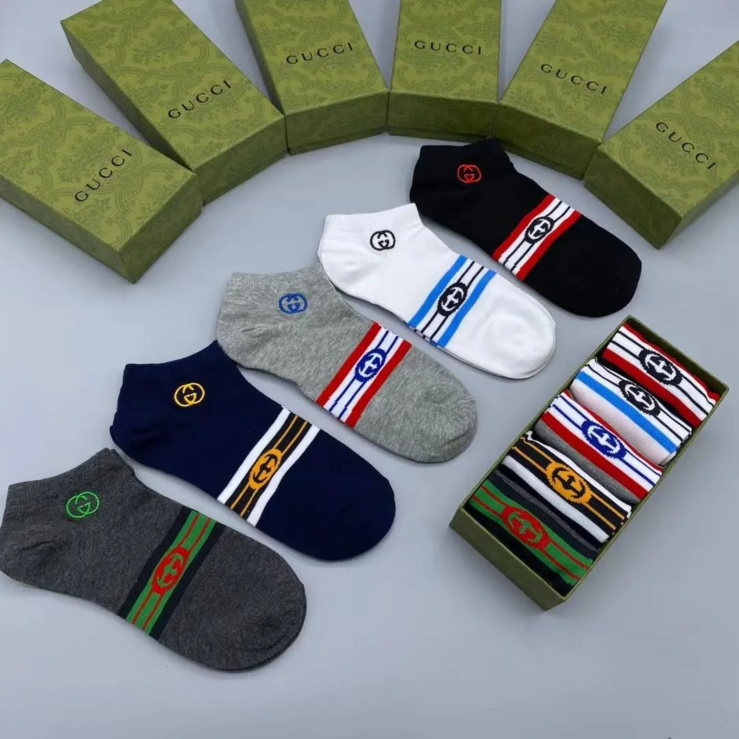 Men's Short Socks Spring Autumn Summer Thin New Style Odor-Resistant Sweat-Absorbing Unisex Casual Comfortable 5-Pack