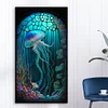 (40*70cm)Stained Glass Jellyfish - Full Round Drill Diamond Painting