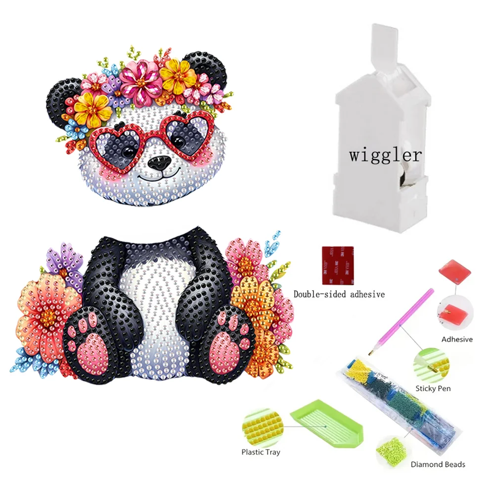 5D DIY Acrylic Animal Panda Shaking Head Diamond Painting Desktop Decorations 