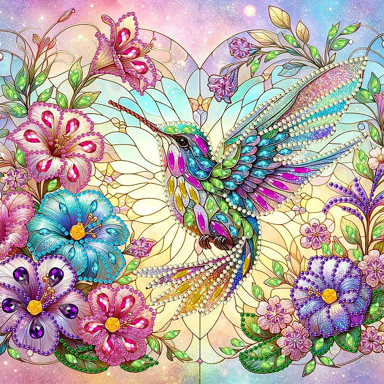 Flower Hummingbird - Partial Drill - Special Diamond Painting(30*30cm)