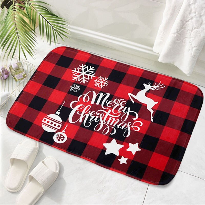 Merry Christmas Mat Flannel Outdoor Carpet Christmas Decorations For Home Xmas Santa Ornament Navidad 2020 Noel New Year Gifts