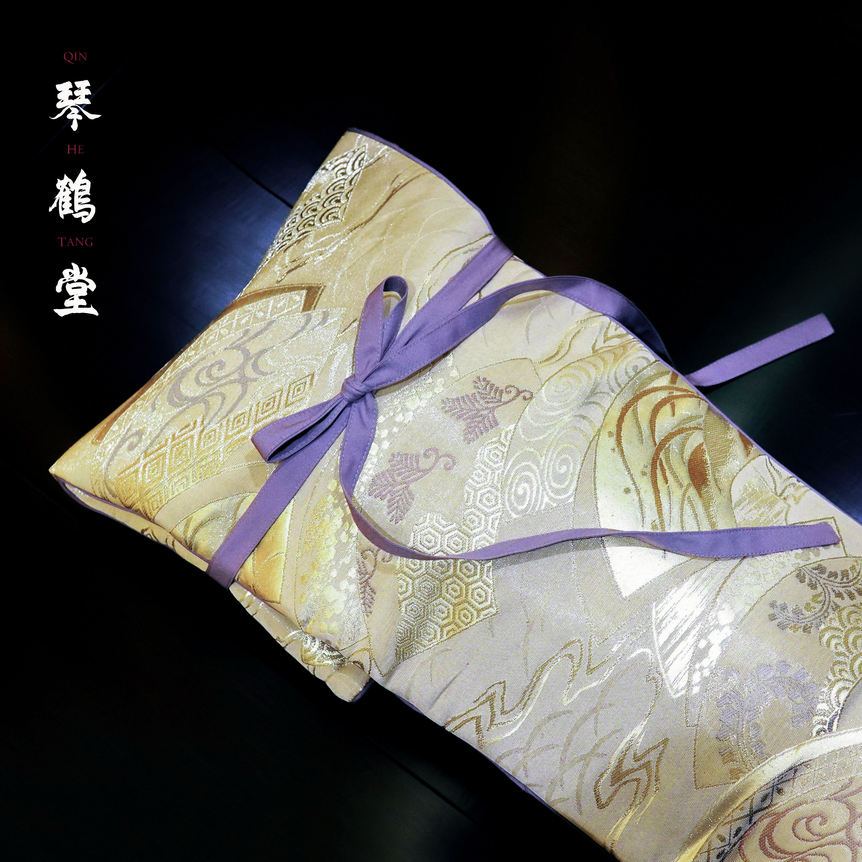 Serene Wave Vintage Guqin Bag - Luxurious Traditional Chinese Handcrafted Fabric