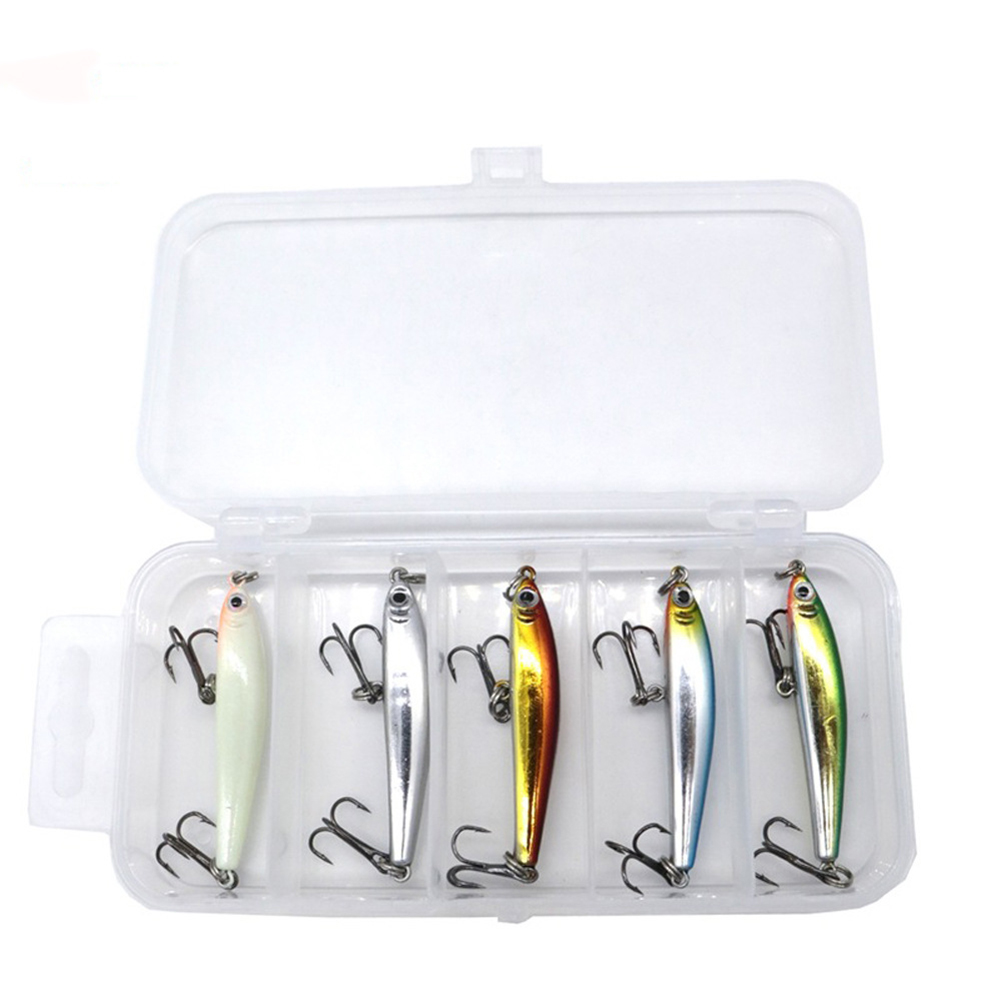 

5pcs Fishing Lures 3.5g 5cm Minnow Lure Hard Bait Crankbait Wobbler Tackles, 501 Original