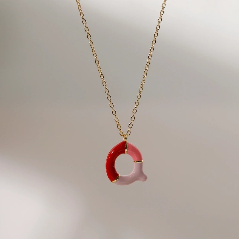 Copper 14K Gold Plated Chain Letter Pendant Necklace