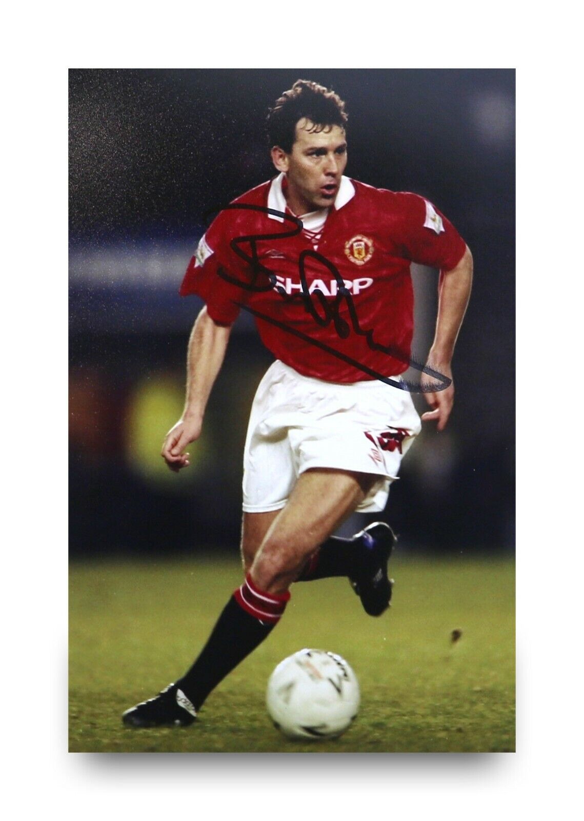 Bryan Robson Signed 6x4 Photo Poster painting Manchester United England Genuine Autograph + COA