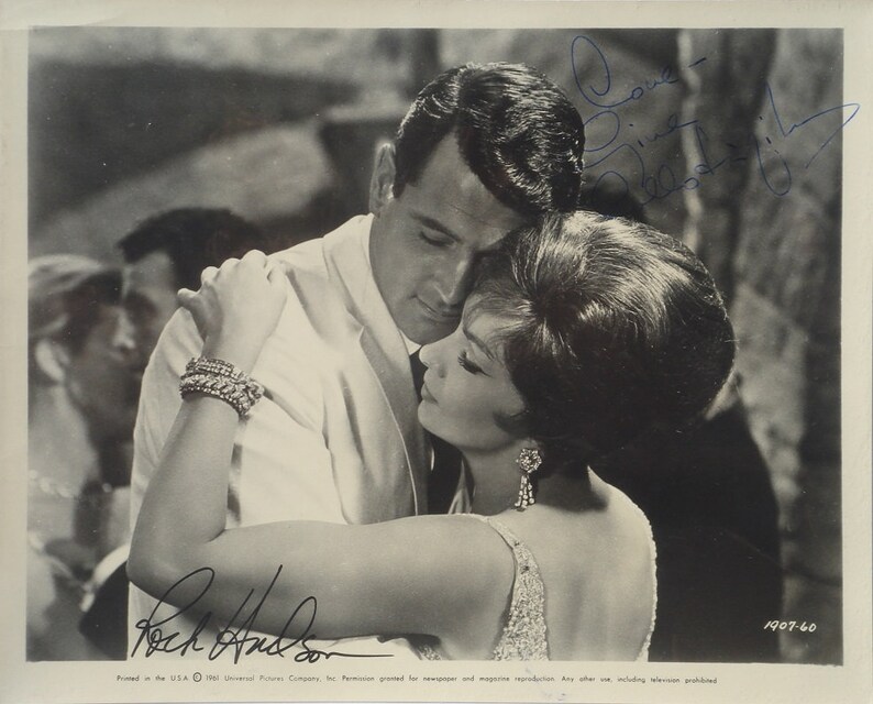 ROCK HUDSON & Gina LOLLOBRIGIDA Signed Photo Poster painting X2 Come September wcoa