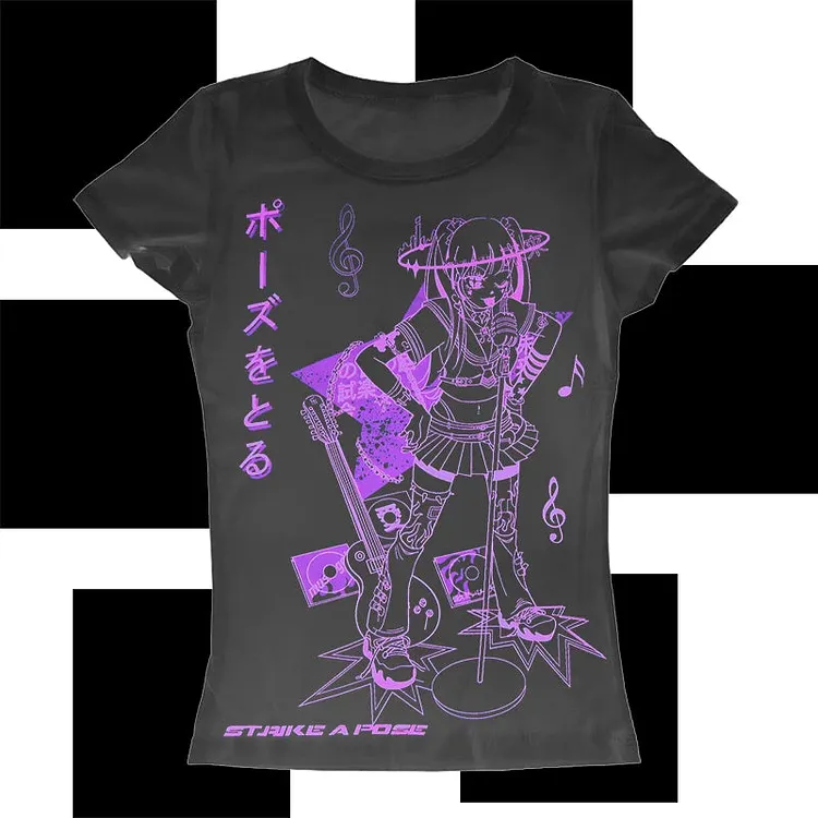 Cyber Graphic Vintage Cotton T-shirt