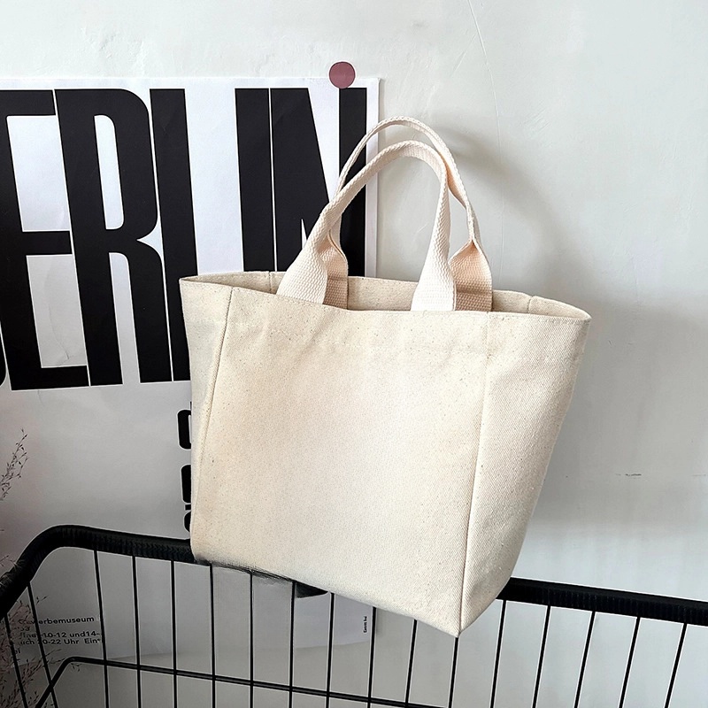 Vintage Canvas Handbag Mini Small Bag Large Capacity Letter Printed Canvas Bag Going Out Lunch Bag For Women