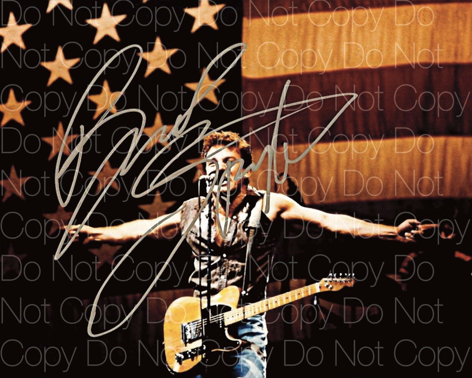 Bruce Springsteen signed Born in the USA 8X10 Photo Poster painting picture poster autograph RP