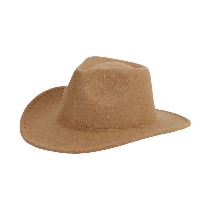 Unisex Retro Classic Style Solid Color Big Eaves Fedora Hat