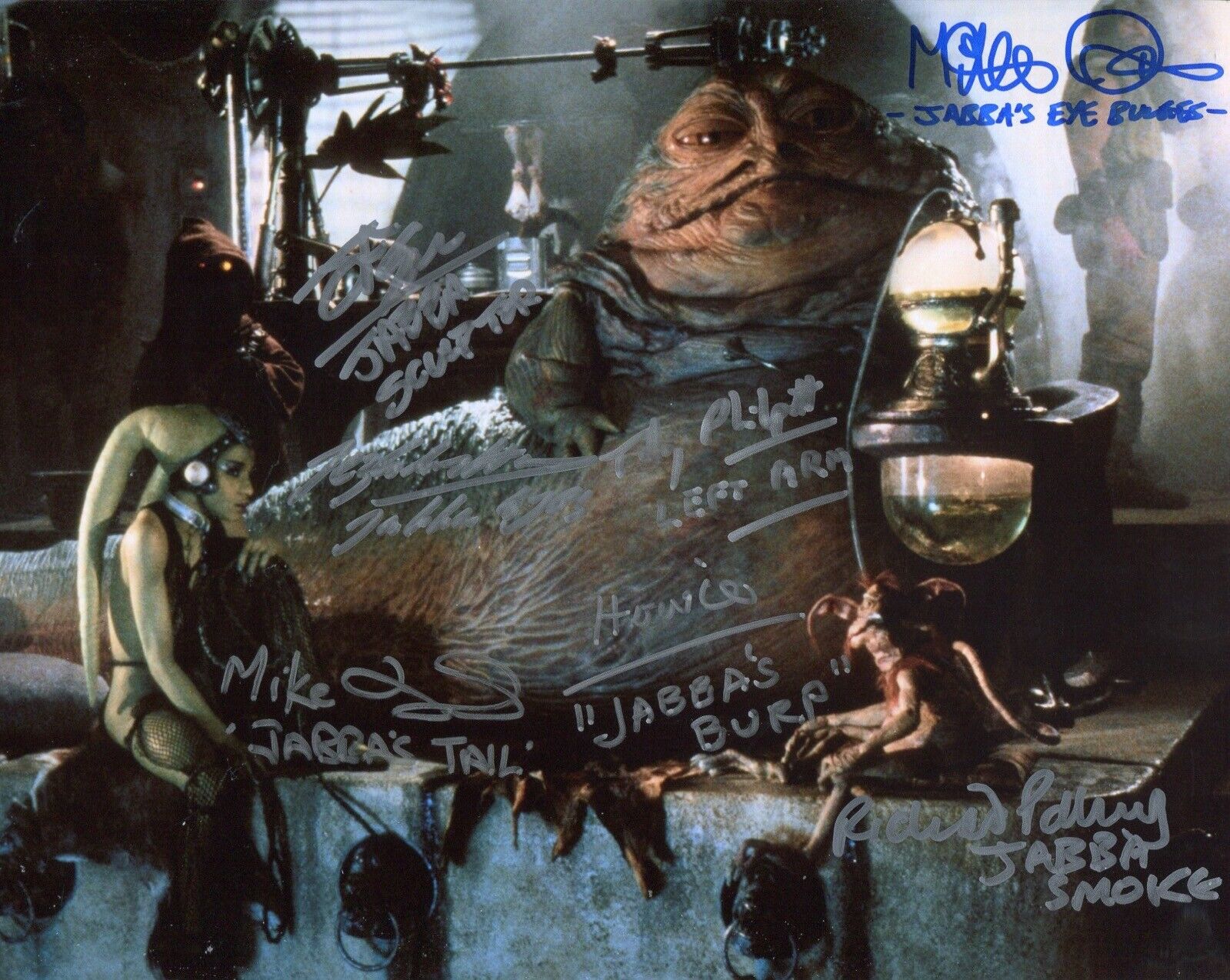 Star Wars Photo Poster painting signed by Jabba the Hutt Special Effects team! Image No3