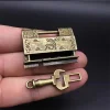 Auspicious old-fashioned lock, metal Kirin small copper lock, mini mechanism lock