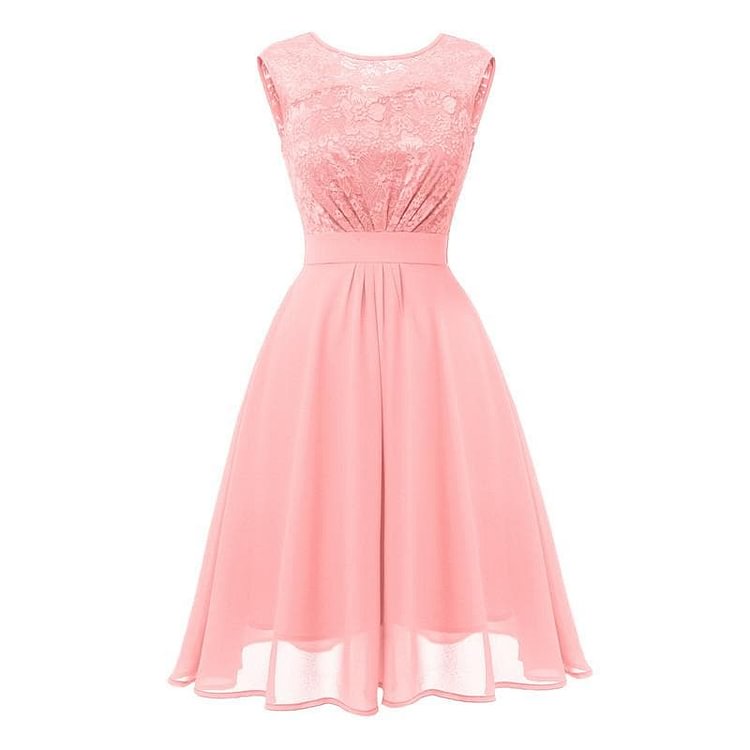 Lace Floral Chiffon Dress SP13925