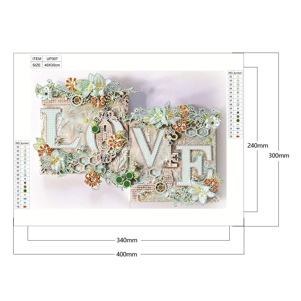 Diamond Painting - Partial Special Shaped Drill - Love(40*30cm)