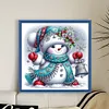 Cute Snowman-18CT Stamped Cross Stitch 30*30cm/11.81*11.81in tapestrymarket
