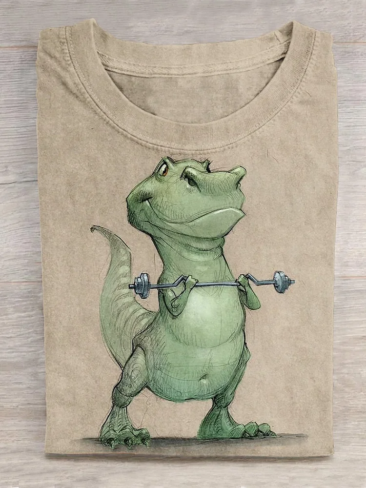 T-rex Arm Muscle Training In Progress Sketch Art Printed T-shirt