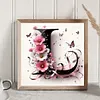 Marguerite papillon lettre l-plein rond diamant peinture-30*30cm